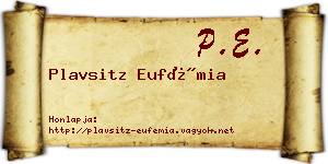 Plavsitz Eufémia névjegykártya
